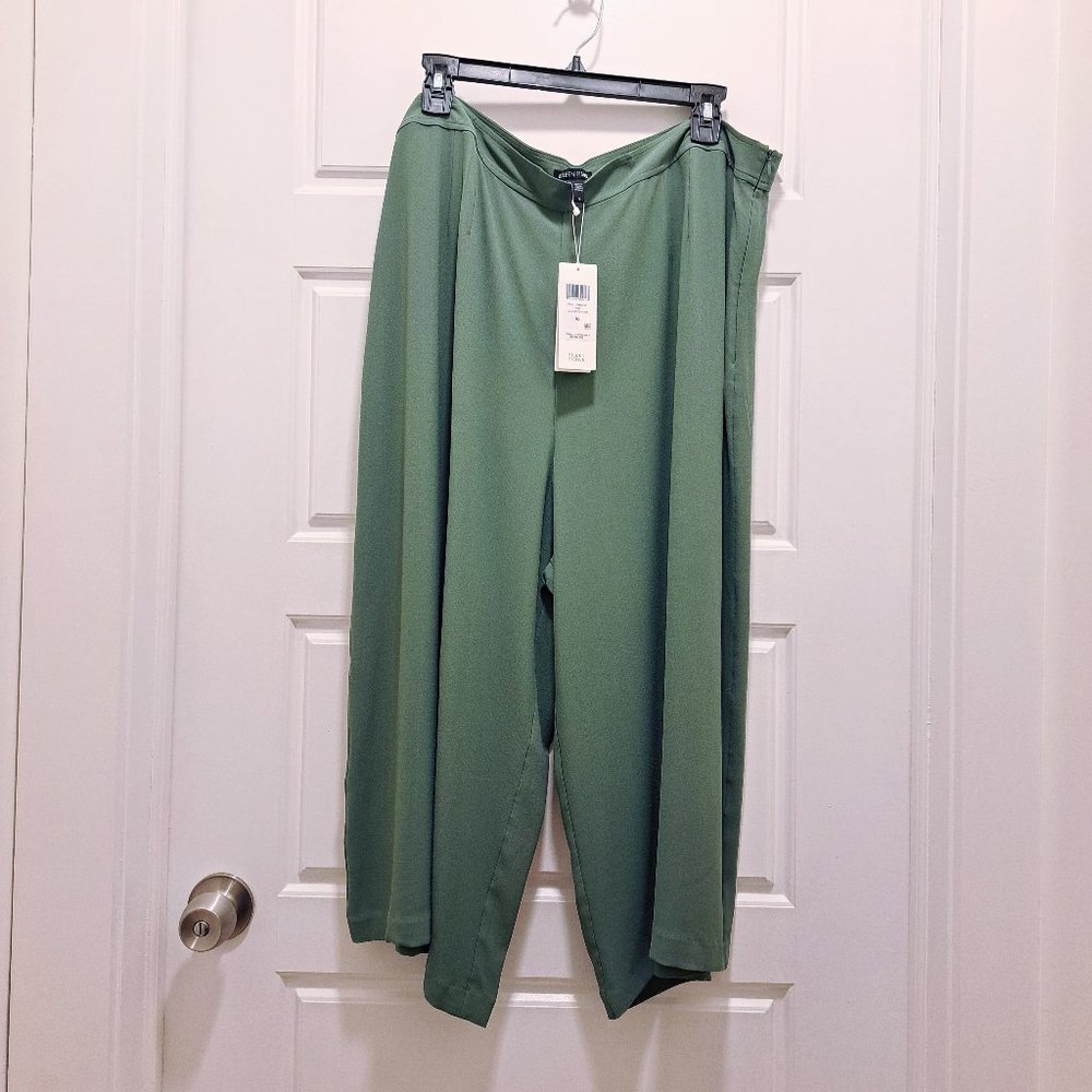 Eileen Fisher Women’s Fluid Silk Crepe Crop Wide Leg Pants Culottes - Picture 2 of 9